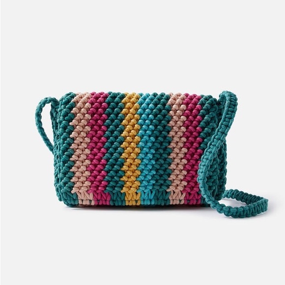 Accessorize London Stripe Macrame Crossbody Bag - Picture 12 of 14